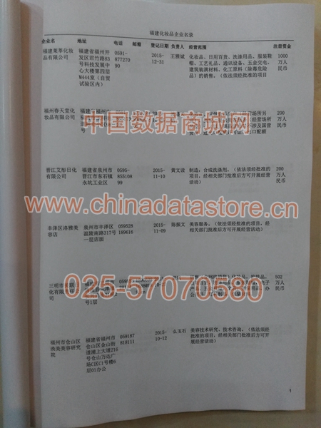 福建化妝品企業(yè)黃頁(yè)收錄了最新的福建化妝品企業(yè)名單，具有極高的營(yíng)銷(xiāo)價(jià)值，實(shí)實(shí)在在提高銷(xiāo)售業(yè)績(jī)
