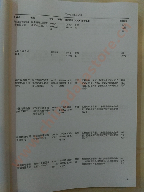 遼寧印刷企業(yè)黃頁(yè)收錄了最新的遼寧印刷企業(yè)名單，具有極高的營(yíng)銷價(jià)值，實(shí)實(shí)在在提高銷售業(yè)績(jī)