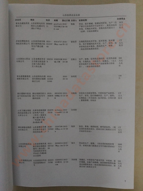 山東醫(yī)藥企業(yè)黃頁(yè)收錄了最新的山東醫(yī)藥企業(yè)名單，具有極高的營(yíng)銷價(jià)值，實(shí)實(shí)在在提高銷售業(yè)績(jī)
